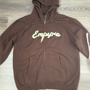 Empyre Chocolate Brown Hoodie with Cream Logo